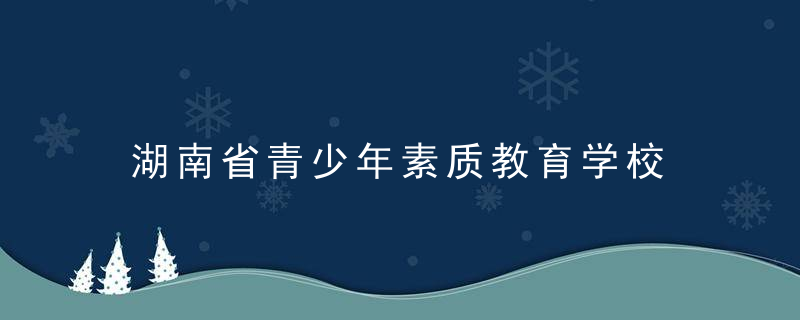 湖南省青少年素质教育学校 湖南省青少年素质教育学校怎么样